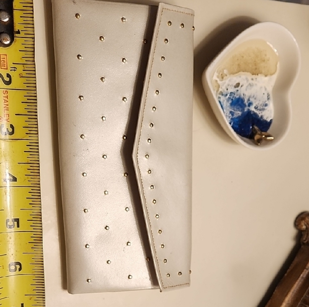 Elegant Cream Studded Wallet
